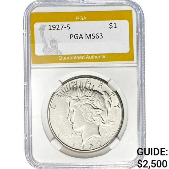 1927-S Peace Dollar PGA MS63