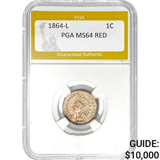 1864-L 1C PGA MS64 RED