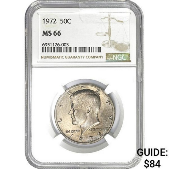 1972 50C NGC MS66