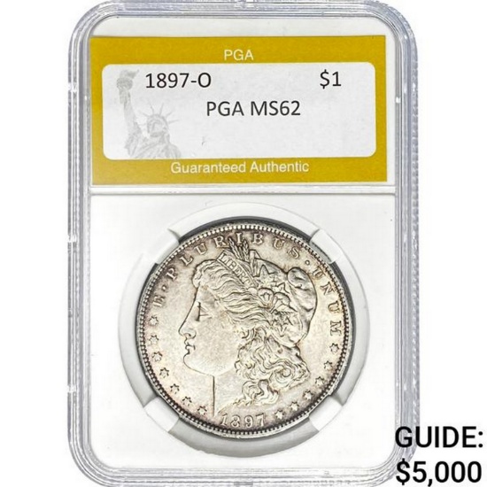 1897-O Morgan Dollar PGA MS62