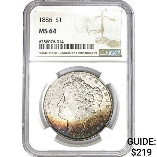 1886 $1 NGC MS64