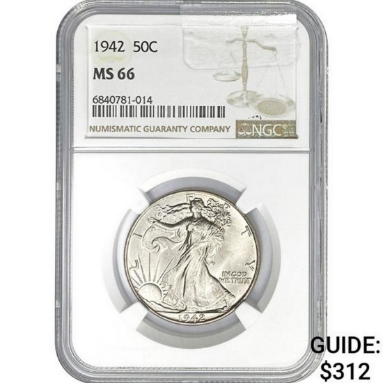 1942 50C NGC MS66
