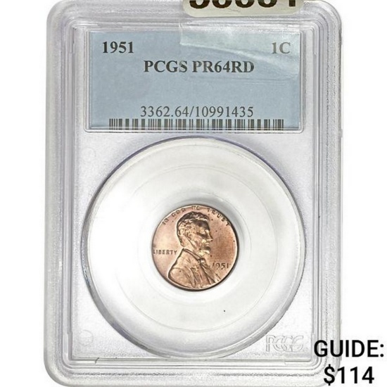 1951 1C PCGS PR64RD