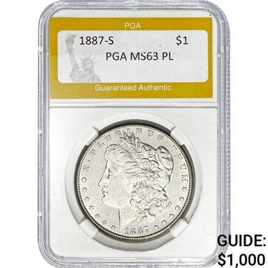 1887-S $1 PGA MS63 PL