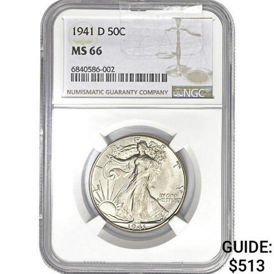 1941-D 50C NGC MS66