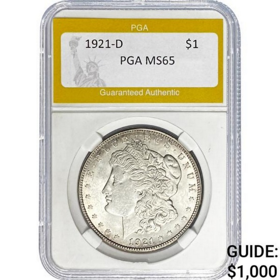 1921-D Morgan Dollar PGA MS65