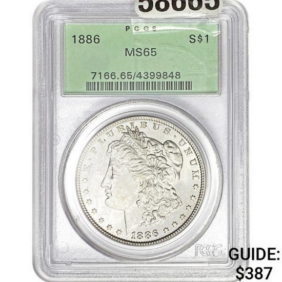 1886 $1 Morgan Dollar PCGS MS65
