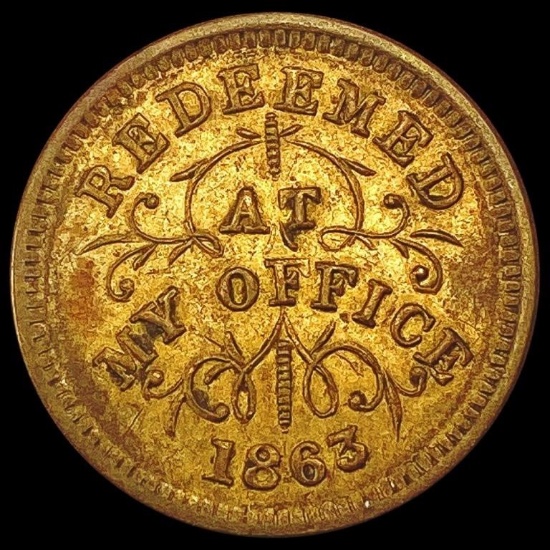 1863 Redeemed at my office CLOSELY UNCIRCULATED