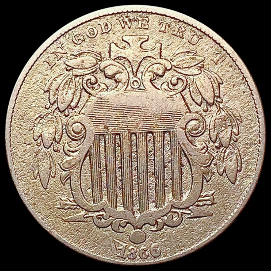 1866 Rays Shield Nickel CLOSELY UNCIRCULATED