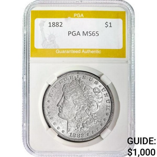 1882 $1 Morgan Dollar PGA MS65