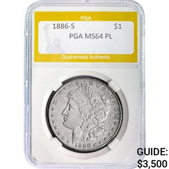 1886-S $1 PGA MS64 PL