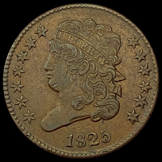1825 Classic Head Half Cent CLOSELY UNCIRCULATED