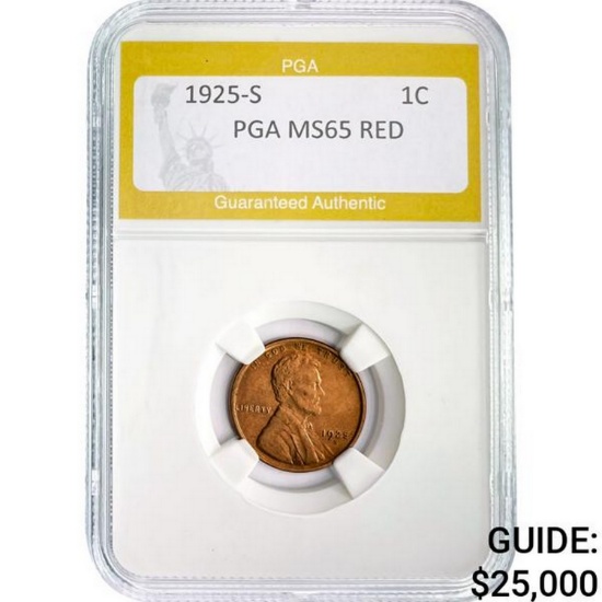 1925-S 1C PGA MS65 RED
