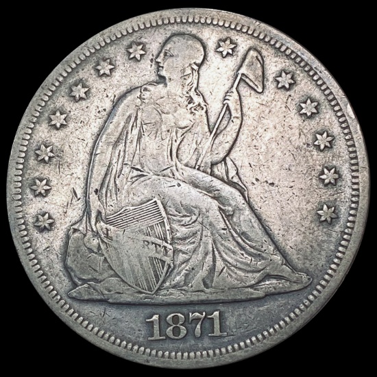 1871 Seated Liberty Dollar NICELY CIRCULATED