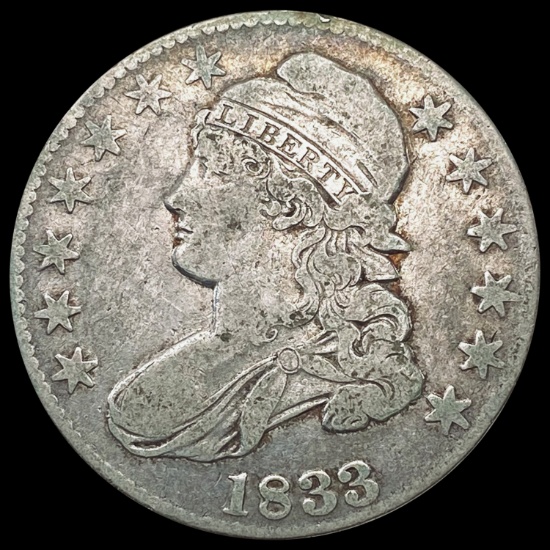 1833 Capped Bust Half Dollar LIGHTLY CIRCULATED