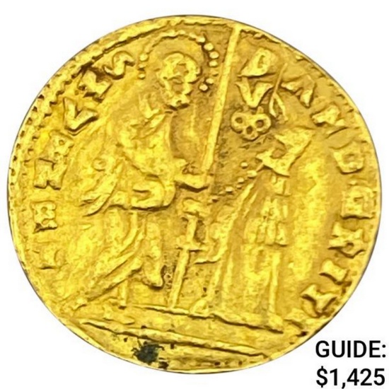 [1523-39] Crusaders Chios .1157oz Gold Ducat NEARLY UNCIRCULATED