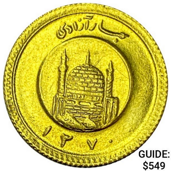 Iran .0589oz Gold 1/4 Azodi UNCIRCULATED