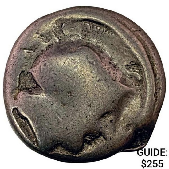 Greece Campania, Hyria Silver Didrachm ABOUT UNCIRCULATED