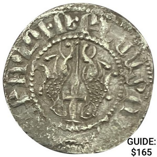 1198-1219 AD Crusades Armenia Silver Tram Levon I CLOSELY UNCIRCULATED