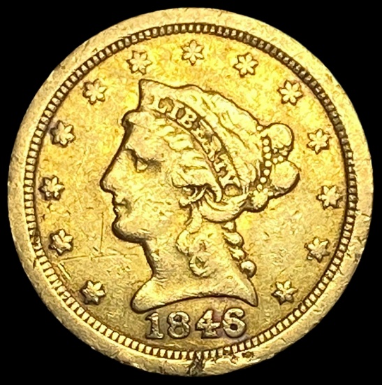 1846-O Liberty Head Quarter Eagle LIGHTLY CIRCULATED