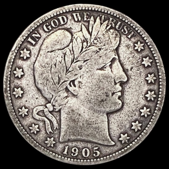 1905-S Barber Half Dollar NICELY CIRCULATED NICEL