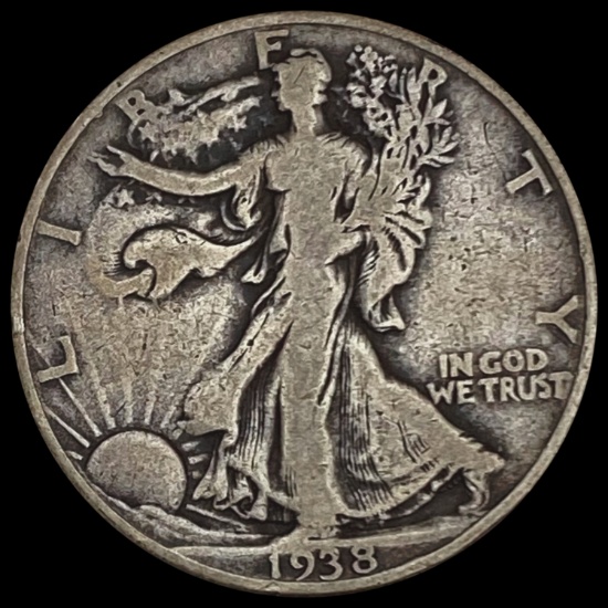 1938-D Walking Liberty Half Dollar LIGHTLY CIRCULA LIGHTLY CIRCULATED