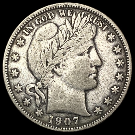 1907-D Barber Half Dollar LIGHTLY CIRCULATED