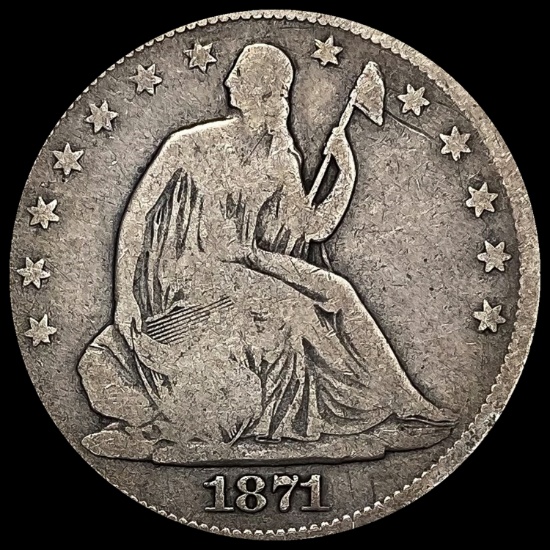 1871-S Silver Half Dollar (Seated Liberty) NICELY CIRCULATED