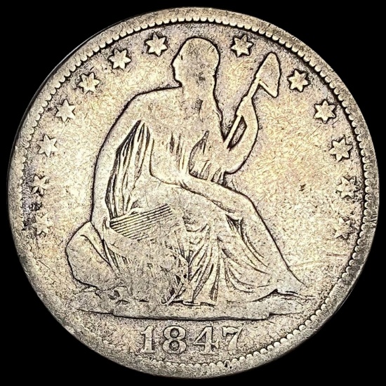 1847-O Silver Seated Liberty Half Dollar NICELY CIRCULATED
