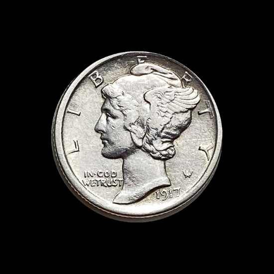 1917 Mercury Dime CHOICE AU