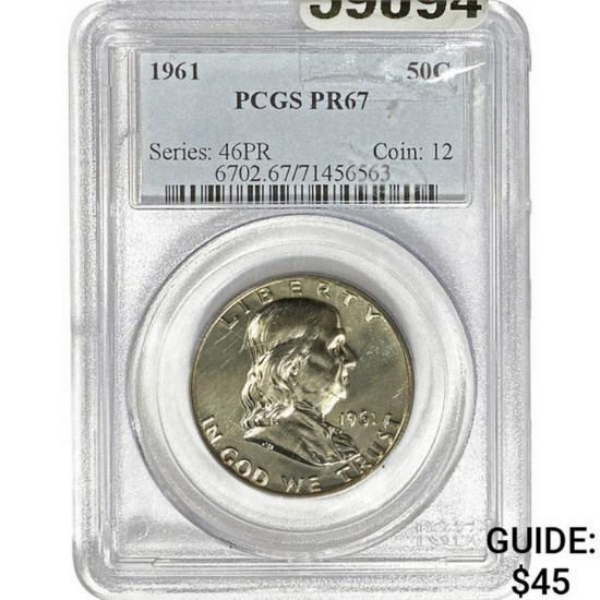 1961 Franklin Half Dollar PCGS PR67