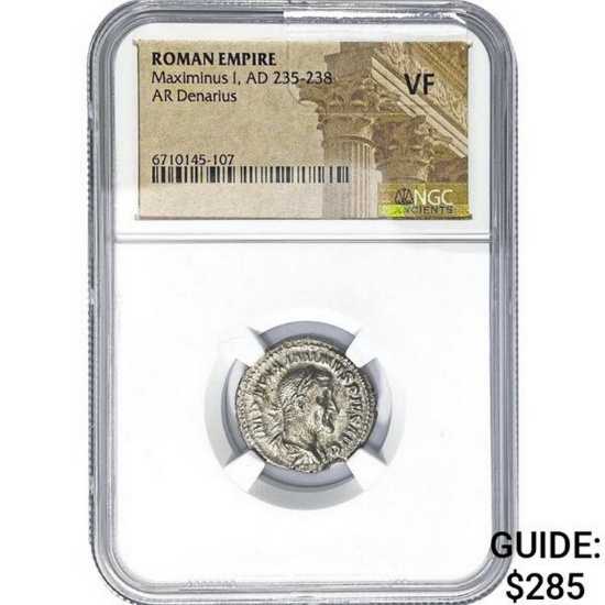 Roman Maximinus I, AD 235-238 Silver Denarius NGC