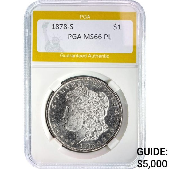 1878-S Morgan Dollar PGA MS66 PL