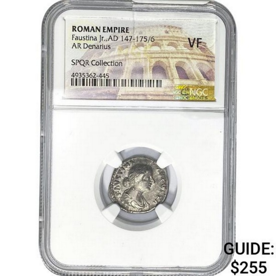 Roman Faustina Jr. AD 147-175/6 Silver Denarius