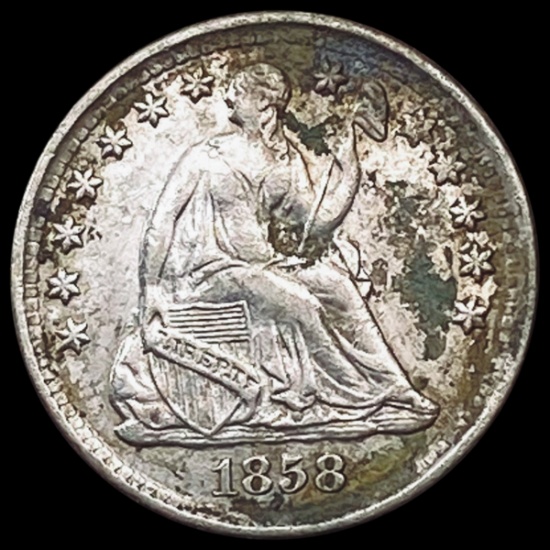 1858-O Seated Liberty Half Dime CLOSELY UNCIRCULATED