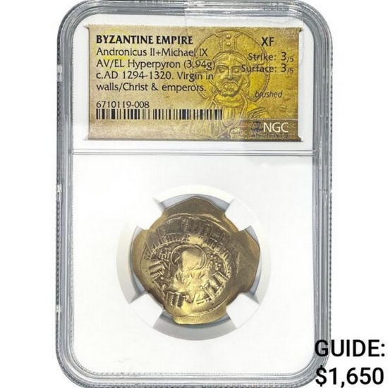 Byzantine Andr. II/Michael IX Gold/EL Hyperpyron