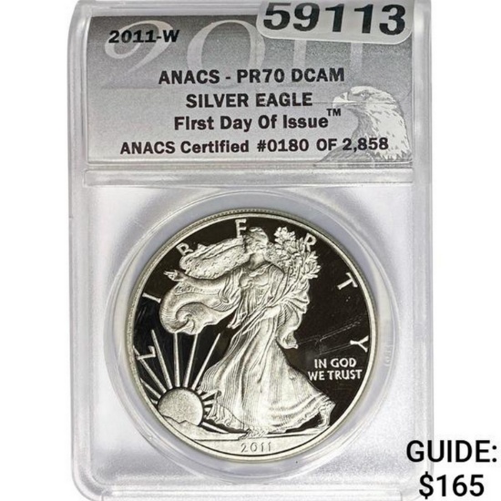 2011-W Silver Eagle ANACS PR70 DCAM