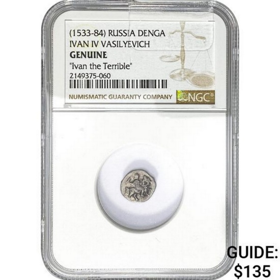 [1533-84] Russia Denga Ivan IV NGC Genuine