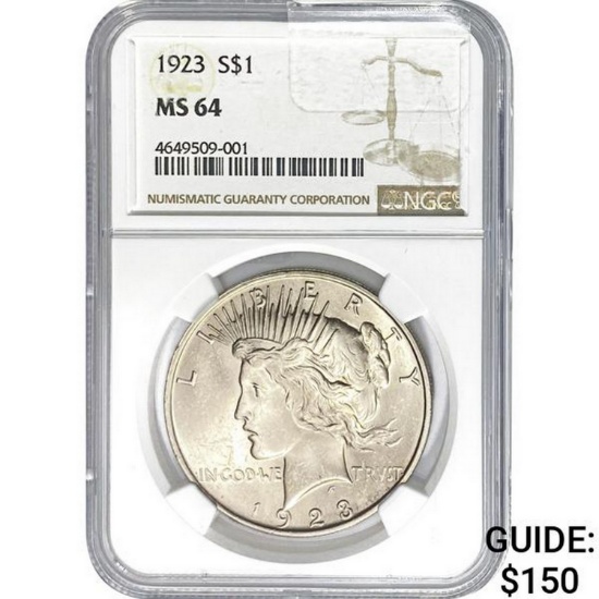 1923 Peace Dollar NGC MS64