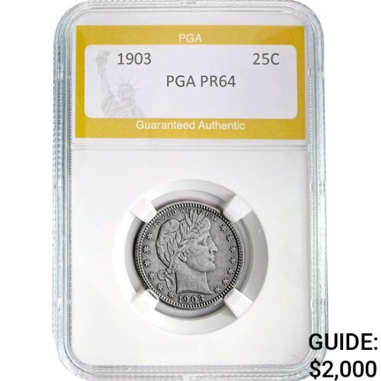 1903 Barber Quarter PGA PR64