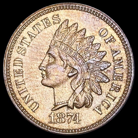 1874 RD Indian Head Cent UNCIRCULATED