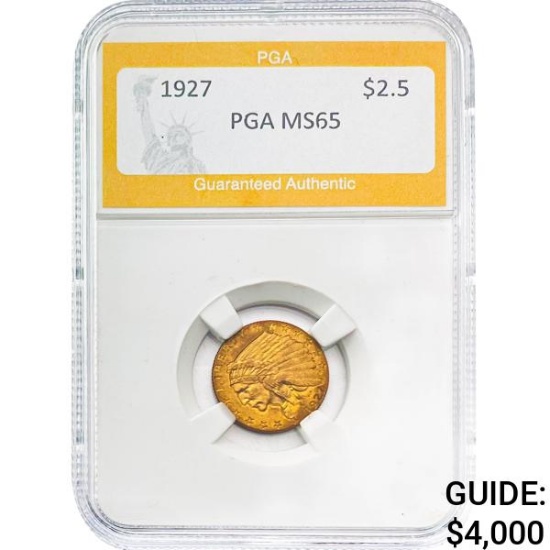 1927 $2.5 Indian Head PGA MS65