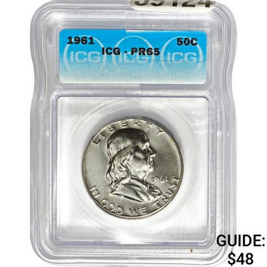 1961 Franklin Half Dollar ICG PR65