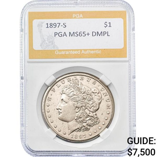 1897-S Morgan Dollar PGA MS65+ DMPL
