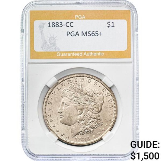 1883-CC Morgan Dollar PGA MS65+