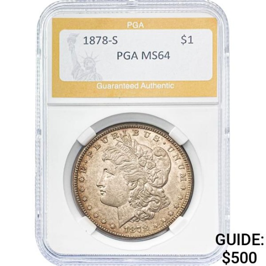 1878-S Morgan Dollar PGA MS64
