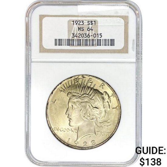 1923 Peace Dollar ANACS MS64