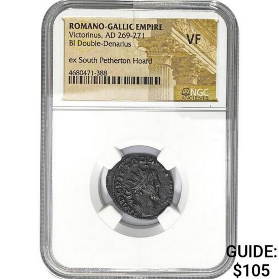 Romano-Gallic AD 269-271 BI Dbl Denarius NGC VF