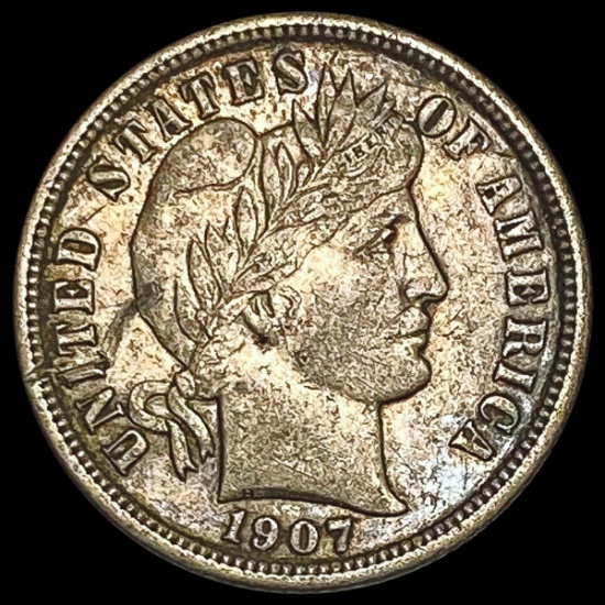 1907-D Barber Dime NEARLY UNCIRCULATED