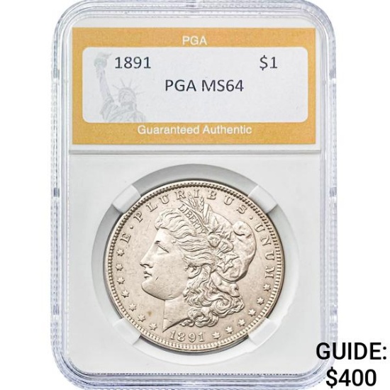 1891 Morgan Silver Dollar PGA MS64